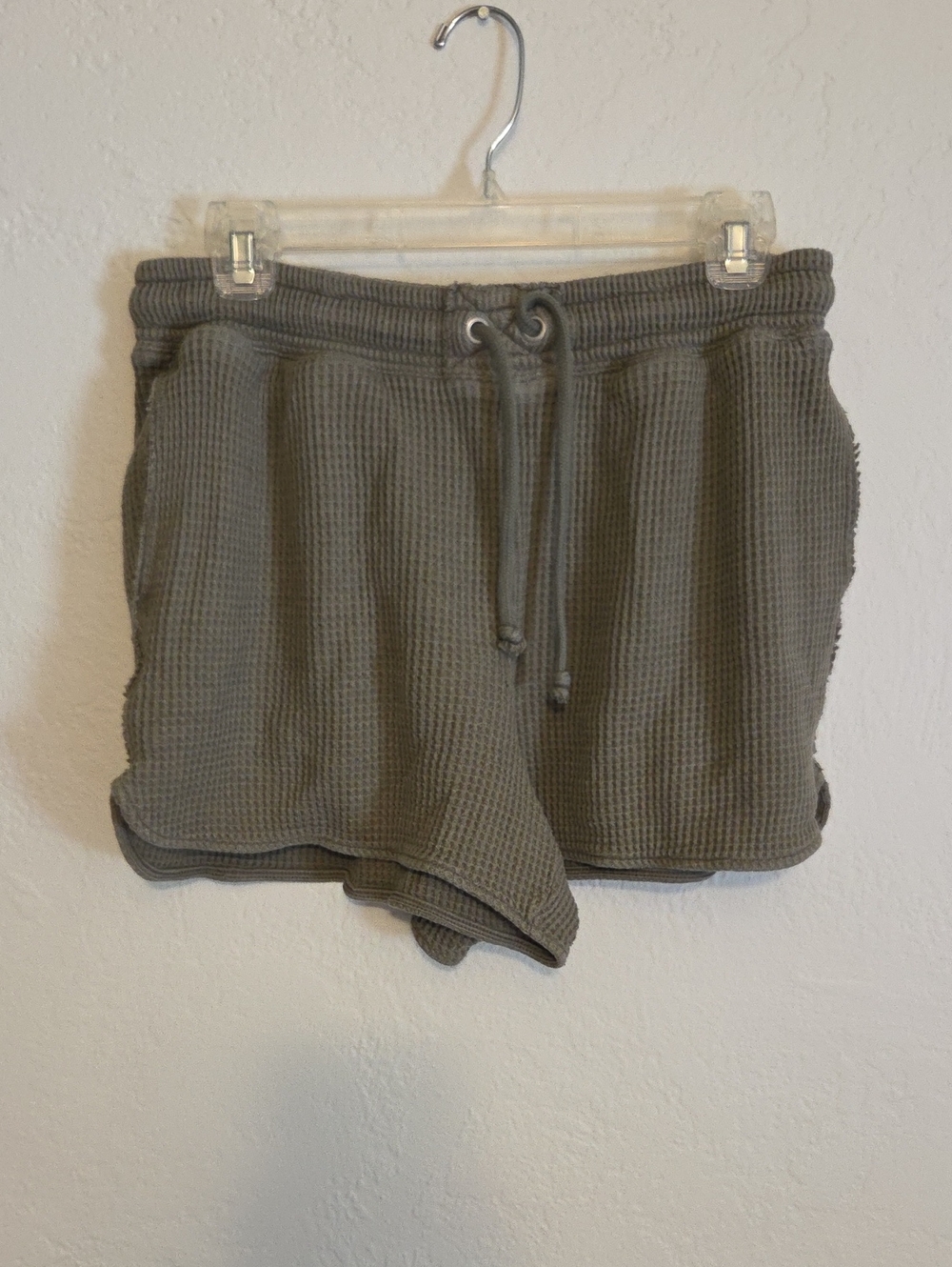 Aerie Olive Waffle-Knit Drawstring Athletic Shorts - Matching Set
